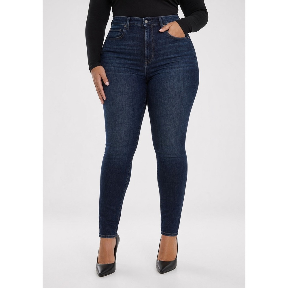 Good American Good Waist Skinny Jeans 20/26 High Rise Sculpt Stretch Dark Wash